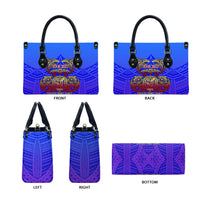 Personalized Polynesian 60th Birthday Leather Bag Polynesian Tribal Art Vintage Ocean Pattern
