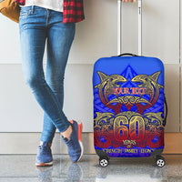 Personalized Polynesian 60th Birthday Luggage Cover Polynesian Tribal Art Vintage Ocean Pattern TS04 - Polynesian Pride