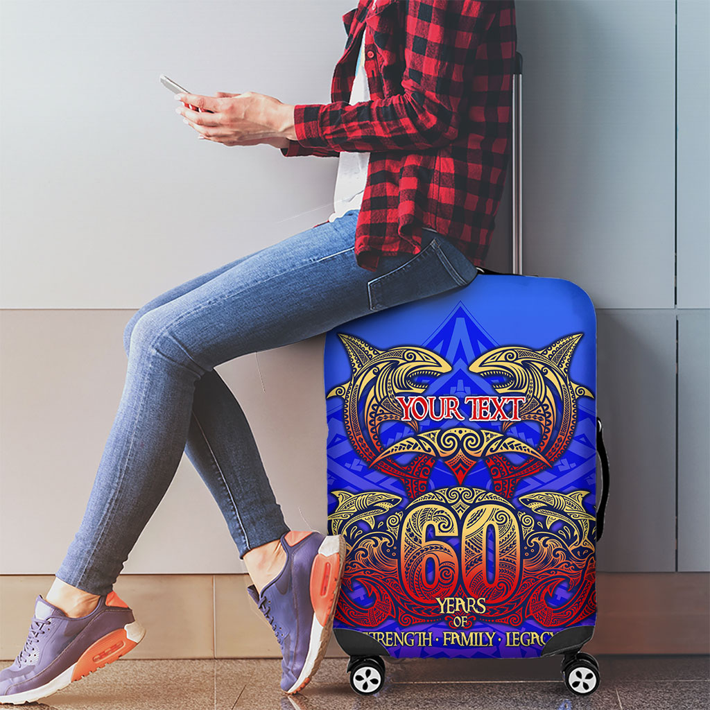 Personalized Polynesian 60th Birthday Luggage Cover Polynesian Tribal Art Vintage Ocean Pattern TS04 - Polynesian Pride