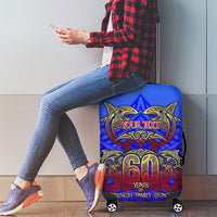 Personalized Polynesian 60th Birthday Luggage Cover Polynesian Tribal Art Vintage Ocean Pattern TS04 - Polynesian Pride