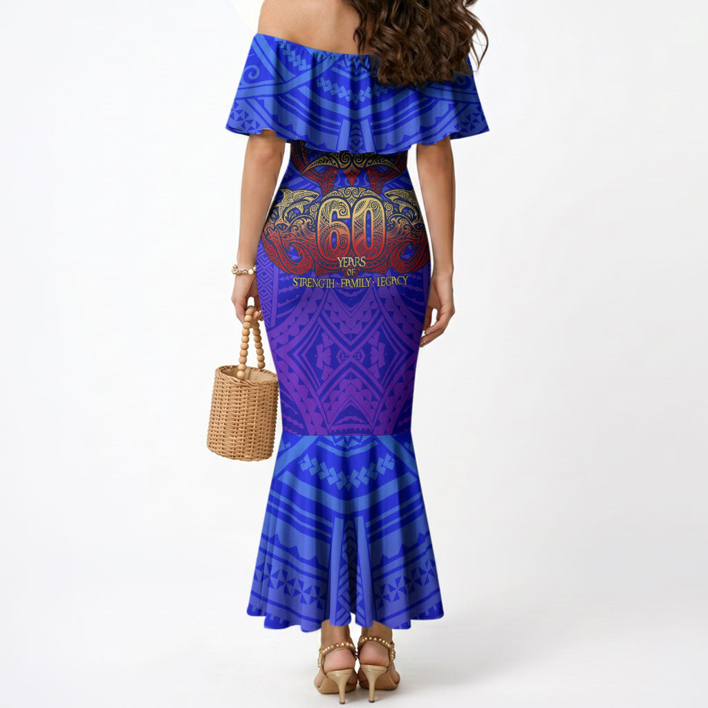 Personalized Polynesian 60th Birthday Mermaid Dress Polynesian Tribal Art Vintage Ocean Pattern TS04 - Polynesian Pride