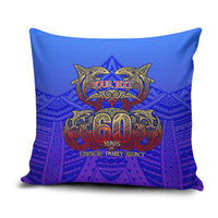 Personalized Polynesian 60th Birthday Pillow Cover Polynesian Tribal Art Vintage Ocean Pattern