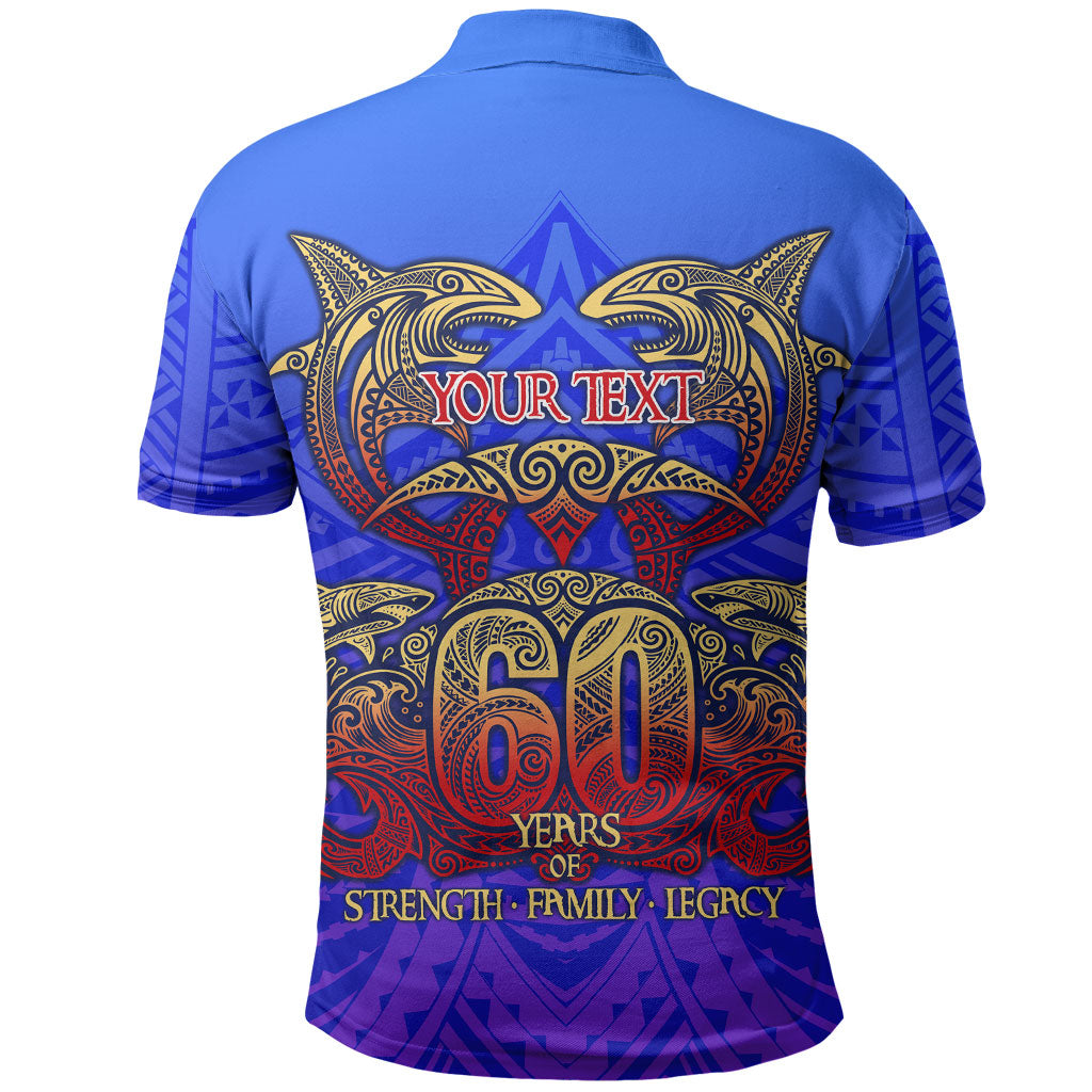 Personalized Polynesian 60th Birthday Polo Shirt Polynesian Tribal Art Vintage Ocean Pattern TS04 - Polynesian Pride