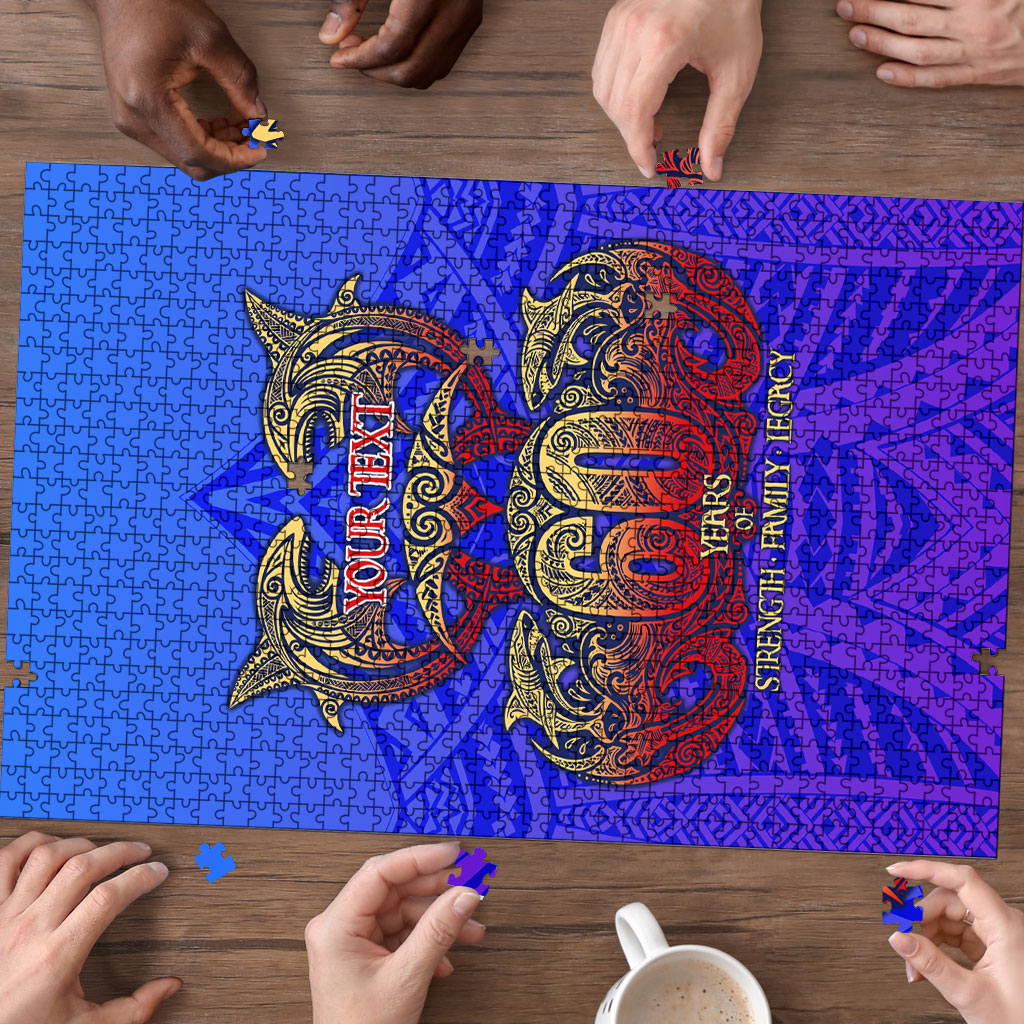 Personalized Polynesian 60th Birthday Puzzle Polynesian Tribal Art Vintage Ocean Pattern