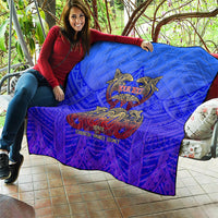 Personalized Polynesian 60th Birthday Quilt Polynesian Tribal Art Vintage Ocean Pattern