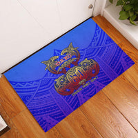 Personalized Polynesian 60th Birthday Rubber Doormat Polynesian Tribal Art Vintage Ocean Pattern TS04 - Polynesian Pride