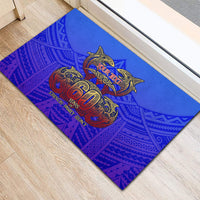 Personalized Polynesian 60th Birthday Rubber Doormat Polynesian Tribal Art Vintage Ocean Pattern TS04 - Polynesian Pride