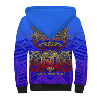 Personalized Polynesian 60th Birthday Sherpa Hoodie Polynesian Tribal Art Vintage Ocean Pattern TS04 - Polynesian Pride