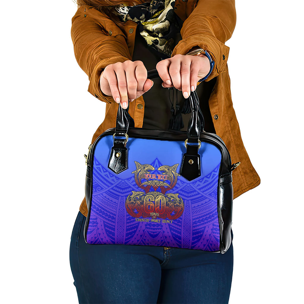 Personalized Polynesian 60th Birthday Shoulder Handbag Polynesian Tribal Art Vintage Ocean Pattern TS04 One Size Blue Yellow - Polynesian Pride