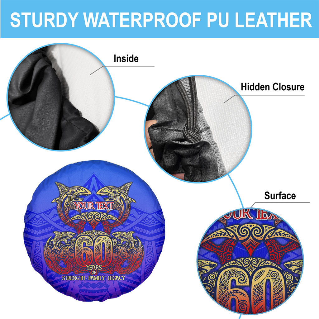 Personalized Polynesian 60th Birthday Spare Tire Cover Polynesian Tribal Art Vintage Ocean Pattern TS04 - Polynesian Pride