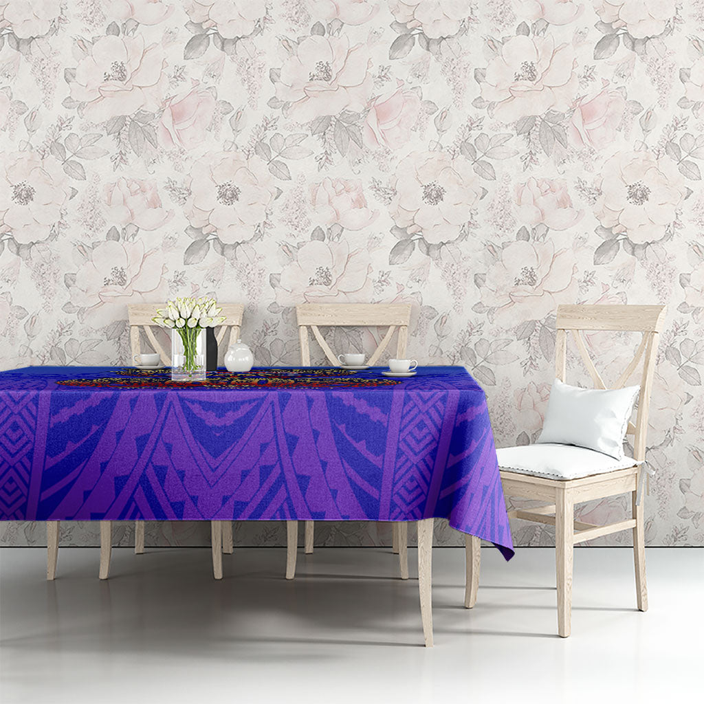 Personalized Polynesian 60th Birthday Tablecloth Polynesian Tribal Art Vintage Ocean Pattern TS04 - Polynesian Pride