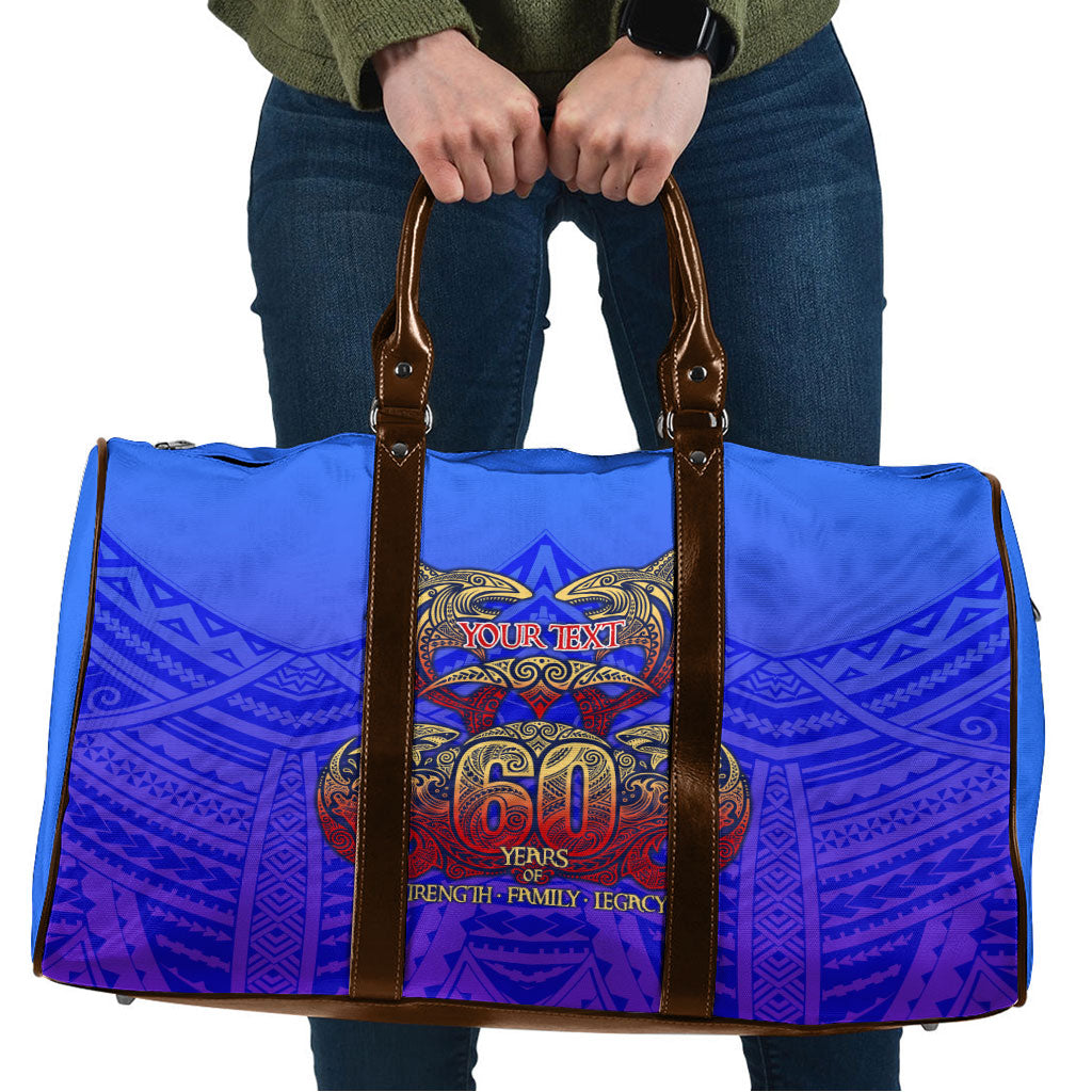 Personalized Polynesian 60th Birthday Travel Bag Polynesian Tribal Art Vintage Ocean Pattern