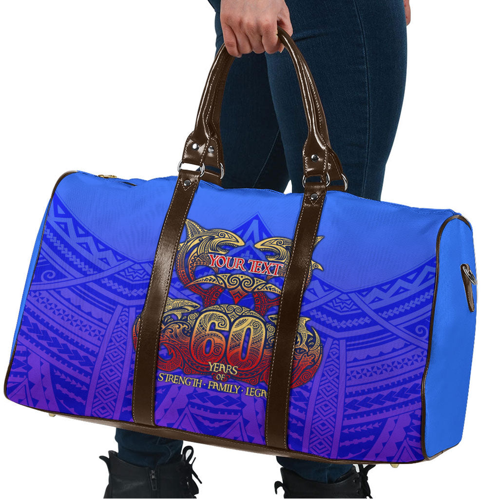 Personalized Polynesian 60th Birthday Travel Bag Polynesian Tribal Art Vintage Ocean Pattern