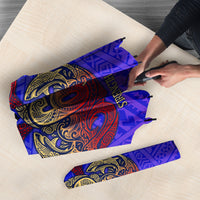 Personalized Polynesian 60th Birthday Umbrella Polynesian Tribal Art Vintage Ocean Pattern