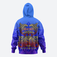 Personalized Polynesian 60th Birthday Zip Hoodie Polynesian Tribal Art Vintage Ocean Pattern TS04 - Polynesian Pride