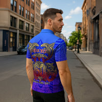 Personalized Polynesian 60th Birthday Zipper Polo Shirt Polynesian Tribal Art Vintage Ocean Pattern TS04 - Polynesian Pride