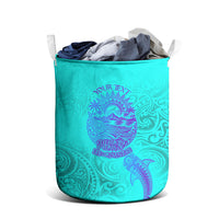 Personalized Polynesian 60th Birthday Island Life Since 1966 Laundry Basket Vibrant Tribal Tattoo Ocean Sunset Pattern TS04 - Polynesian Pride