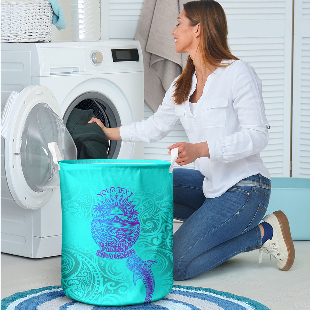 Personalized Polynesian 60th Birthday Island Life Since 1966 Laundry Basket Vibrant Tribal Tattoo Ocean Sunset Pattern TS04 - Polynesian Pride