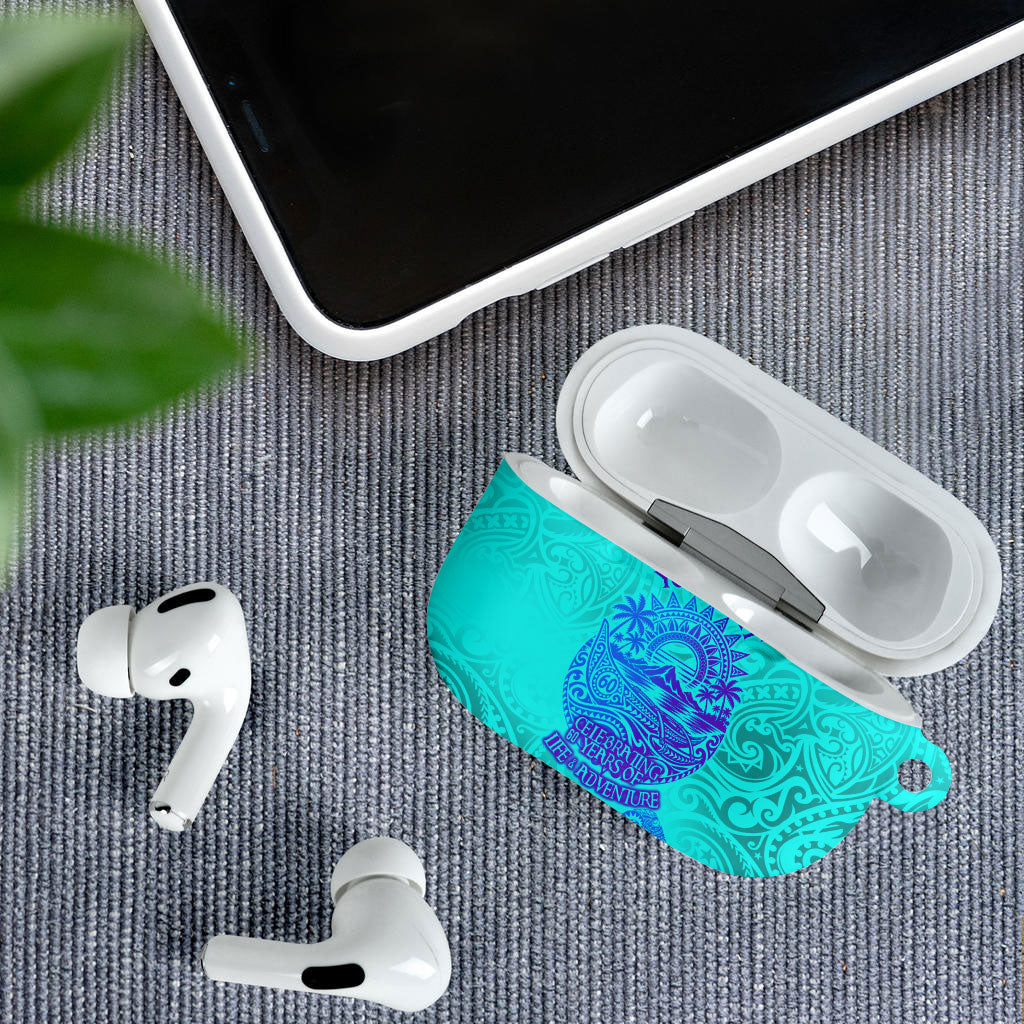 Personalized Polynesian 60th Birthday Island Life Since 1966 AirPods Case Vibrant Tribal Tattoo Ocean Sunset Pattern TS04 - Polynesian Pride