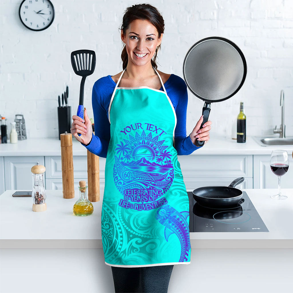 Personalized Polynesian 60th Birthday Island Life Since 1966 Apron Vibrant Tribal Tattoo Ocean Sunset Pattern TS04 - Polynesian Pride