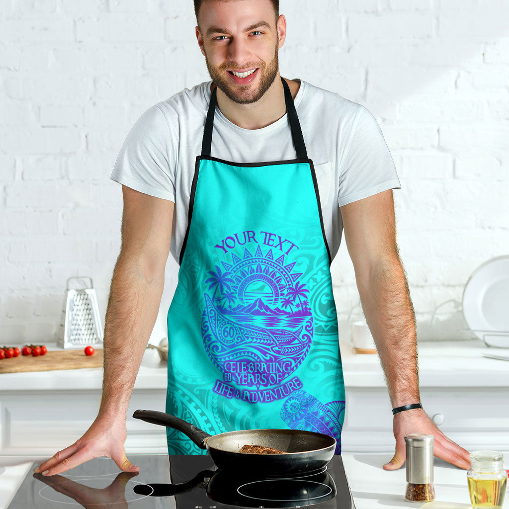 Personalized Polynesian 60th Birthday Island Life Since 1966 Apron Vibrant Tribal Tattoo Ocean Sunset Pattern TS04 - Polynesian Pride
