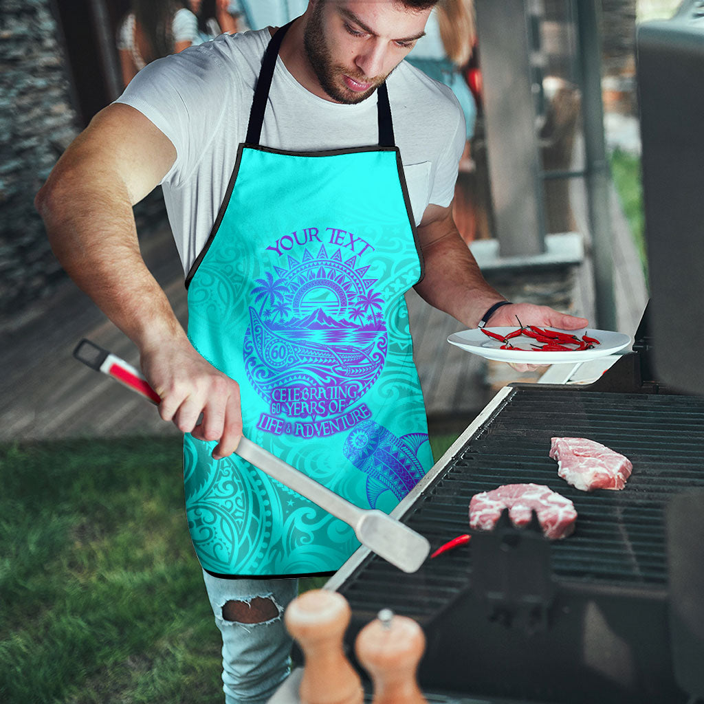 Personalized Polynesian 60th Birthday Island Life Since 1966 Apron Vibrant Tribal Tattoo Ocean Sunset Pattern TS04 - Polynesian Pride