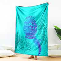Personalized Polynesian 60th Birthday Island Life Since 1966 Blanket Vibrant Tribal Tattoo Ocean Sunset Pattern