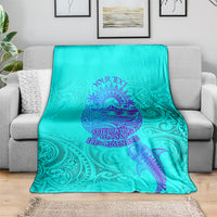 Personalized Polynesian 60th Birthday Island Life Since 1966 Blanket Vibrant Tribal Tattoo Ocean Sunset Pattern