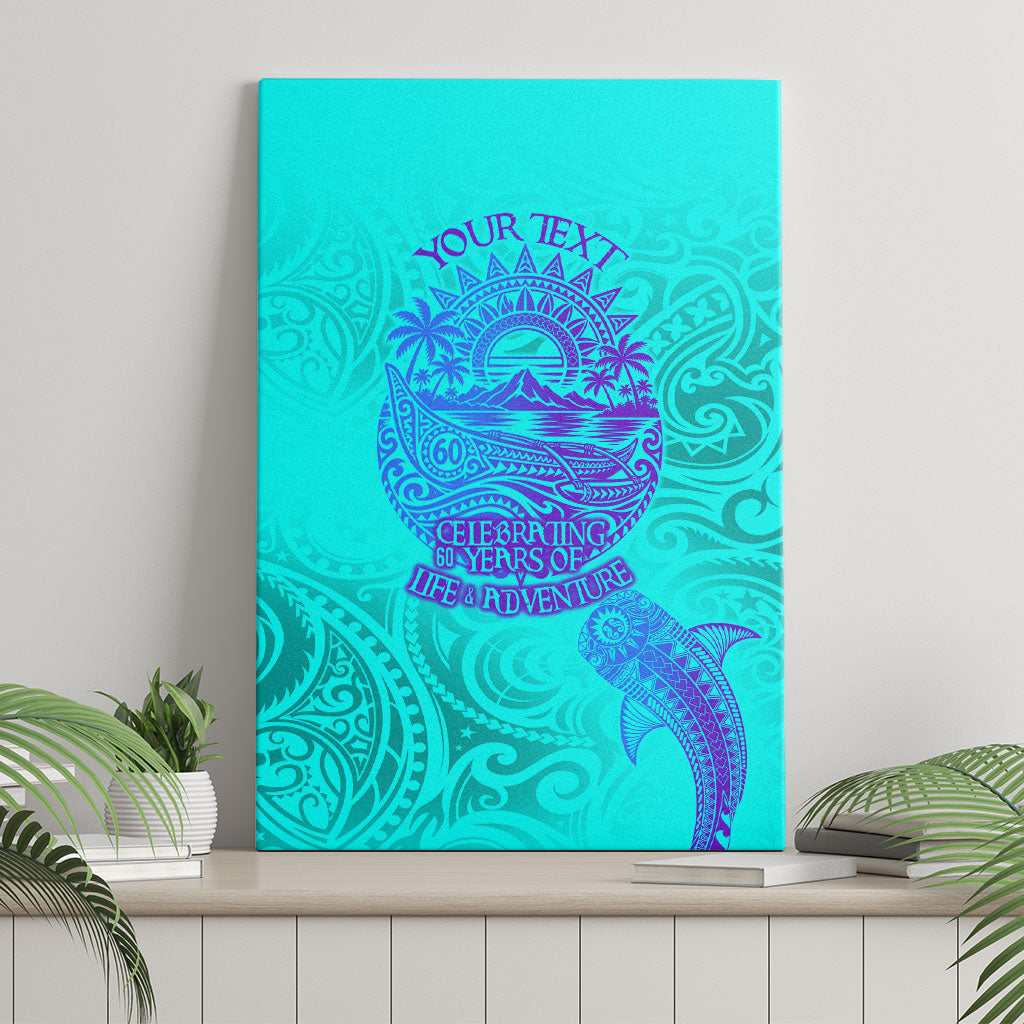 Personalized Polynesian 60th Birthday Island Life Since 1966 Canvas Wall Art Vibrant Tribal Tattoo Ocean Sunset Pattern TS04 - Polynesian Pride