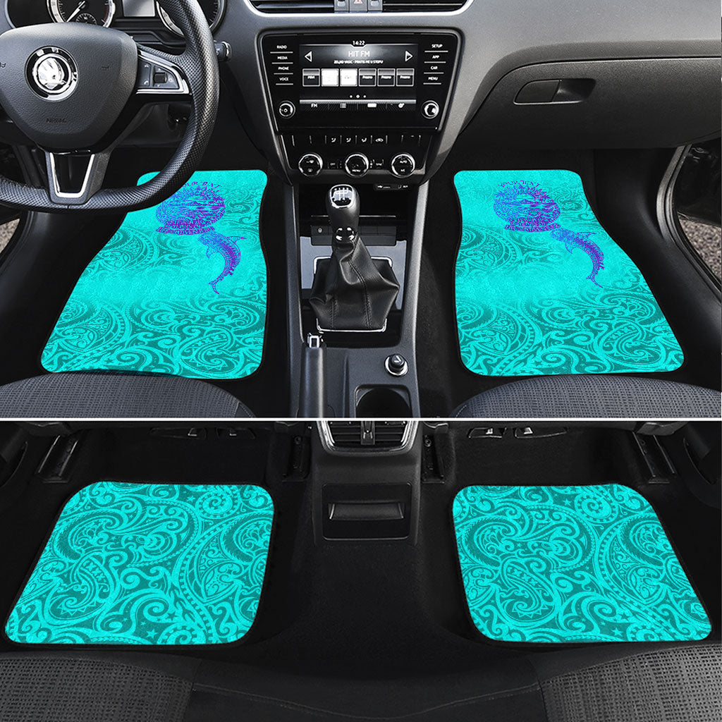 Personalized Polynesian 60th Birthday Island Life Since 1966 Car Mats Vibrant Tribal Tattoo Ocean Sunset Pattern