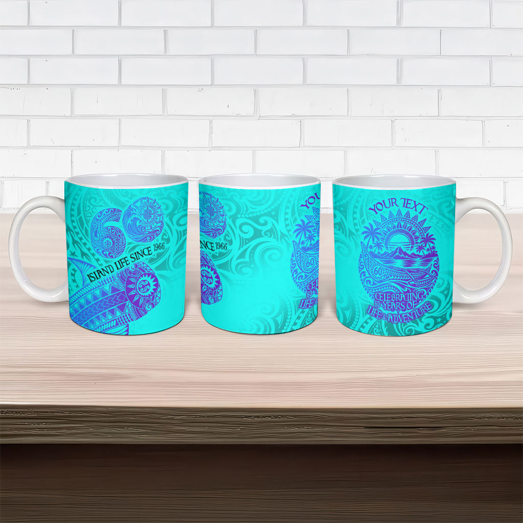 Personalized Polynesian 60th Birthday Island Life Since 1966 Ceramic Mug Vibrant Tribal Tattoo Ocean Sunset Pattern TS04 - Polynesian Pride