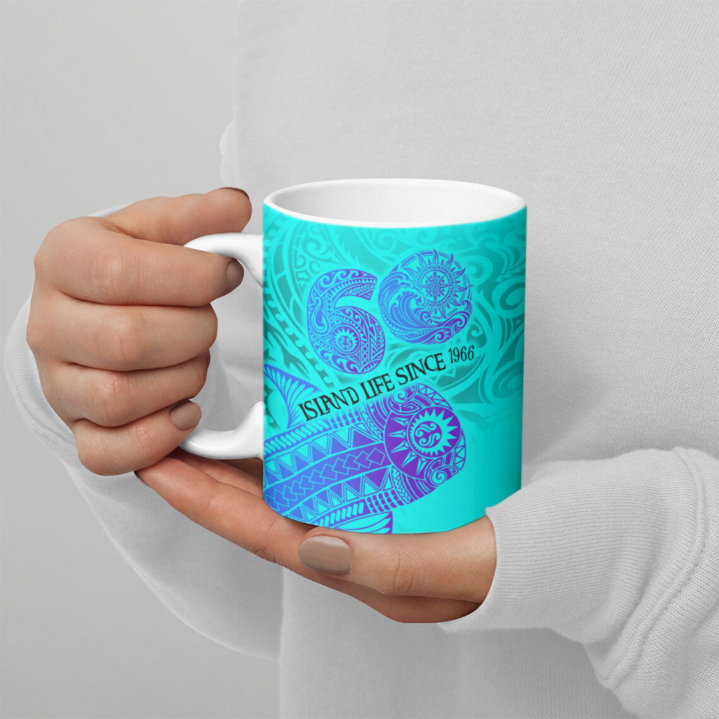 Personalized Polynesian 60th Birthday Island Life Since 1966 Ceramic Mug Vibrant Tribal Tattoo Ocean Sunset Pattern TS04 - Polynesian Pride