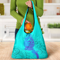 Personalized Polynesian 60th Birthday Island Life Since 1966 Grocery Bag Vibrant Tribal Tattoo Ocean Sunset Pattern TS04 - Polynesian Pride