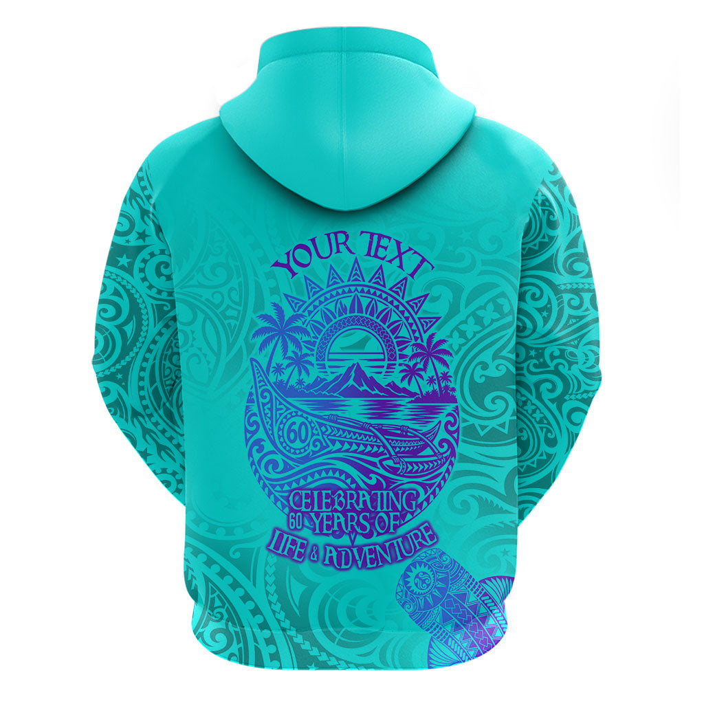 Personalized Polynesian 60th Birthday Island Life Since 1966 Hoodie Vibrant Tribal Tattoo Ocean Sunset Pattern TS04 - Polynesian Pride