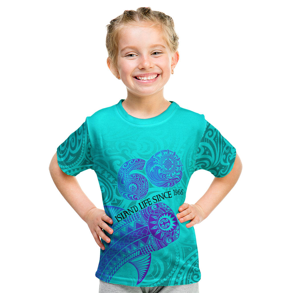 Personalized Polynesian 60th Birthday Island Life Since 1966 Kid T Shirt Vibrant Tribal Tattoo Ocean Sunset Pattern TS04 Blue Purple - Polynesian Pride