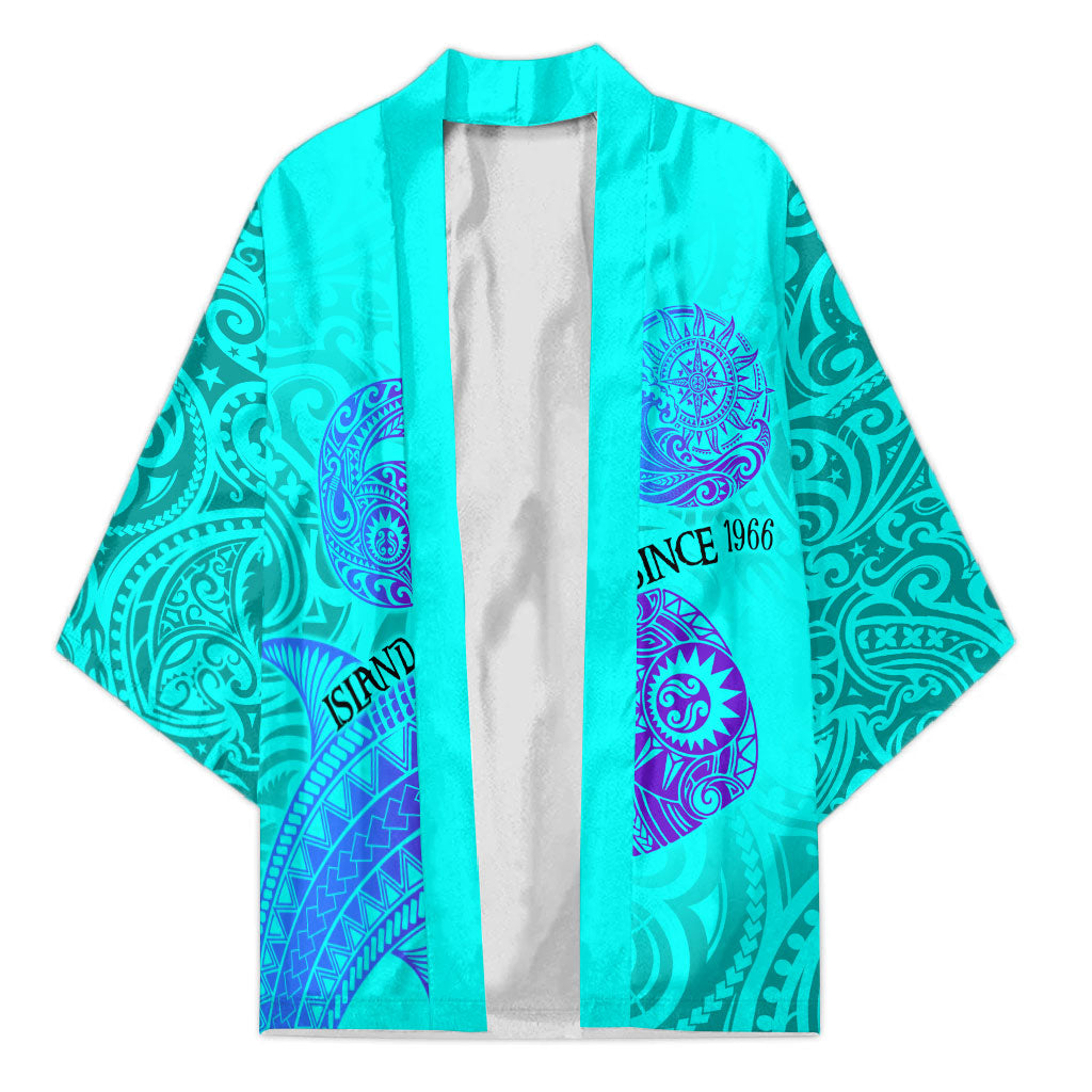 Personalized Polynesian 60th Birthday Island Life Since 1966 Kimono Vibrant Tribal Tattoo Ocean Sunset Pattern TS04 Unisex Blue Purple - Polynesian Pride