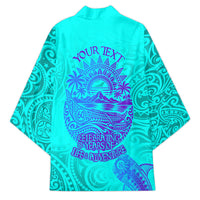 Personalized Polynesian 60th Birthday Island Life Since 1966 Kimono Vibrant Tribal Tattoo Ocean Sunset Pattern TS04 - Polynesian Pride