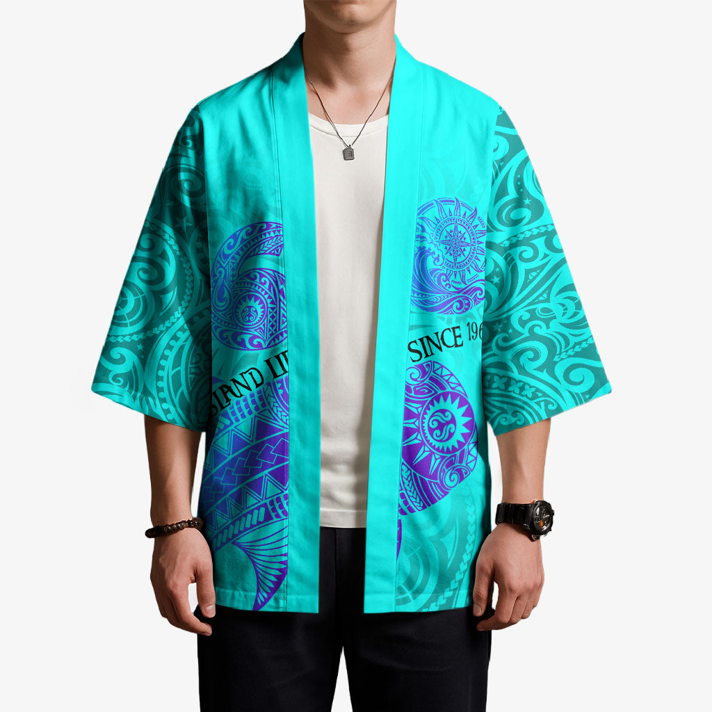 Personalized Polynesian 60th Birthday Island Life Since 1966 Kimono Vibrant Tribal Tattoo Ocean Sunset Pattern TS04 - Polynesian Pride