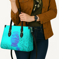 Personalized Polynesian 60th Birthday Island Life Since 1966 Leather Bag Vibrant Tribal Tattoo Ocean Sunset Pattern