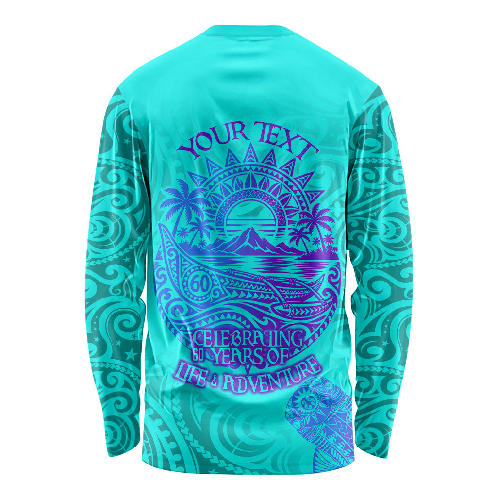 Personalized Polynesian 60th Birthday Island Life Since 1966 Long Sleeve Shirt Vibrant Tribal Tattoo Ocean Sunset Pattern TS04 - Polynesian Pride
