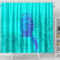 Personalized Polynesian 60th Birthday Island Life Since 1966 Shower Curtain Vibrant Tribal Tattoo Ocean Sunset Pattern TS04 - Polynesian Pride