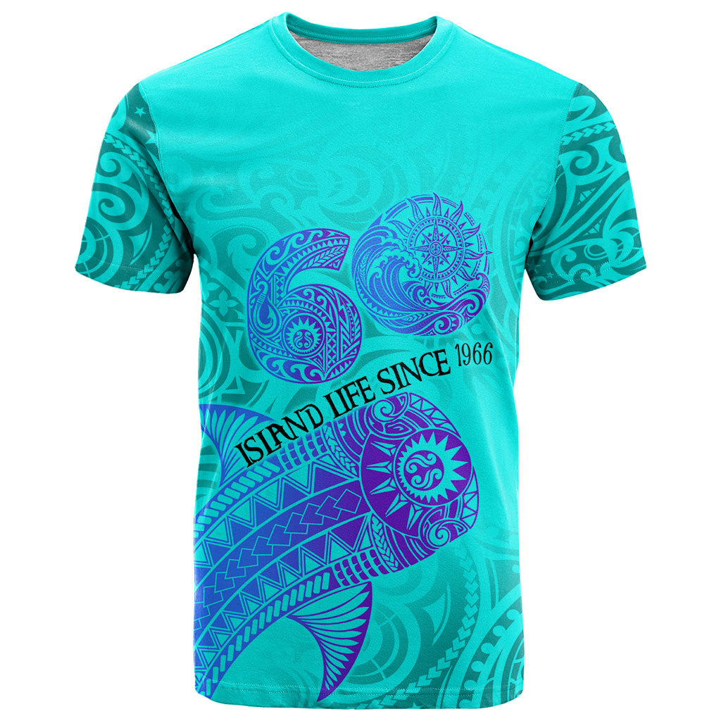 Personalized Polynesian 60th Birthday Island Life Since 1966 T Shirt Vibrant Tribal Tattoo Ocean Sunset Pattern TS04 Blue Purple - Polynesian Pride