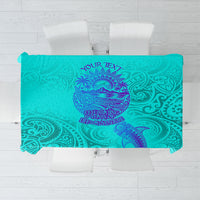 Personalized Polynesian 60th Birthday Island Life Since 1966 Tablecloth Vibrant Tribal Tattoo Ocean Sunset Pattern TS04 Blue Purple - Polynesian Pride