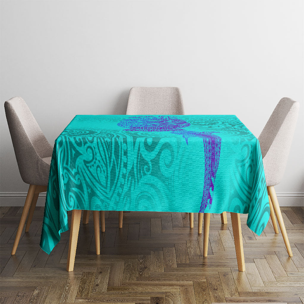 Personalized Polynesian 60th Birthday Island Life Since 1966 Tablecloth Vibrant Tribal Tattoo Ocean Sunset Pattern TS04 - Polynesian Pride