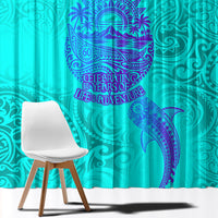 Personalized Polynesian 60th Birthday Island Life Since 1966 Window Curtain Vibrant Tribal Tattoo Ocean Sunset Pattern TS04 - Polynesian Pride