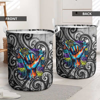 Chur Bro Shaka Sign Laundry Basket New Zealand Koru Colorful Graffiti Splash