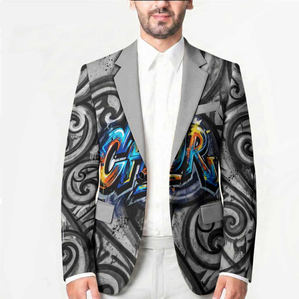 Chur Bro Shaka Sign Blazer New Zealand Koru Colorful Graffiti Splash