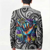 Chur Bro Shaka Sign Blazer New Zealand Koru Colorful Graffiti Splash