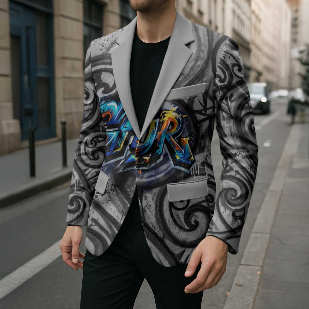 Chur Bro Shaka Sign Blazer New Zealand Koru Colorful Graffiti Splash