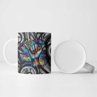 Chur Bro Shaka Sign Ceramic Mug New Zealand Koru Colorful Graffiti Splash